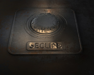 Secure Tresor Crypto Typo - obrazy, fototapety, plakaty