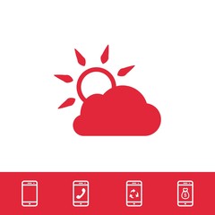 cloud covers the sun icon stock vector illustration flat design