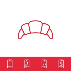 croissant icon stock vector illustration flat design