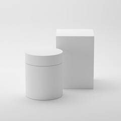 Blank cosmetic package container for cream, medicine or gel on isolated white background