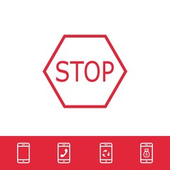 stop icon stock vector illustration flat design