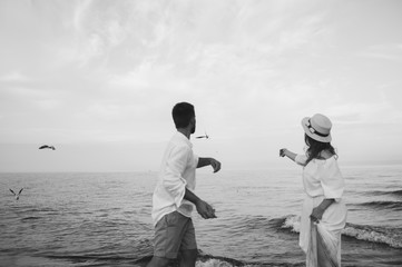 Fototapeta premium couple in love on the beach