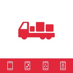 truck icon stock vector illustration flat design