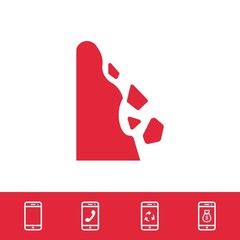 rockfall icon stock vector illustration flat design