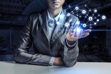 Wireless connection futuristic concept