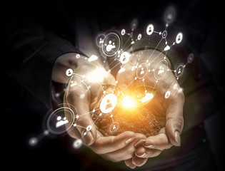 Nature and technology interaction . Mixed media