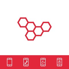 honeycomb honey icon stock vector illustration flat design