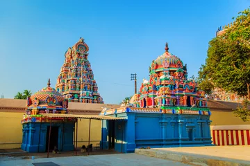 Deken met patroon Tempel Temple of Sri Ranganathaswamy in Trichy.