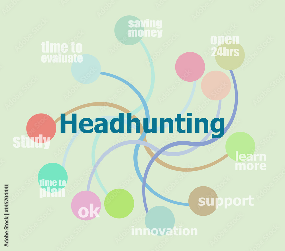Poster headhunting. business data visualization. process chart