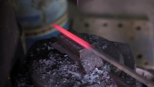 Using Pneumatic Hammer to Shape Hot Metal