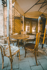 View on old vintage caffe