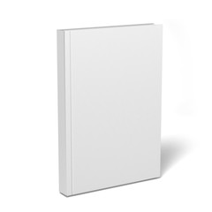 Front magazine book template perspective view on grey background with soft shadows. 3d render...