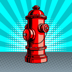 Fire hydrant pop art style vector illustration