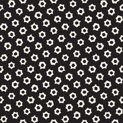 Fototapeta na wymiar Stylish Doodle Scattered Shapes. Vector Seamless Black And White Freehand Pattern