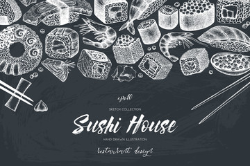 Vector sushi menu design