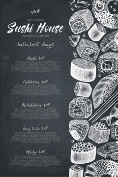Vector sushi menu design