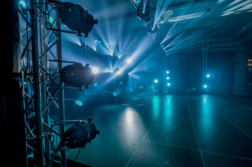 Illumination, light on the stage at the disco - obrazy, fototapety, plakaty