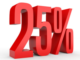 Twenty five percent off. Discount 25 %.