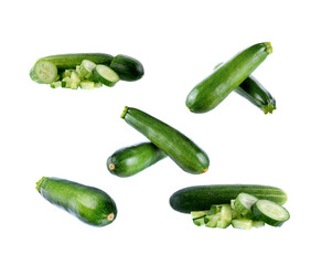 fresh cucumbers isolated on white background