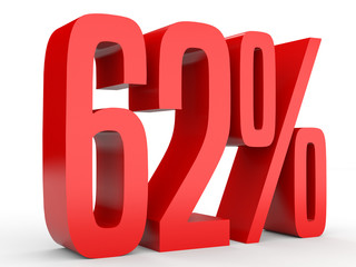 Sixty two percent off. Discount 62 %.