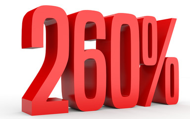 Two hundred and sixty percent. 260 %. 3d illustration.