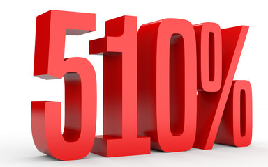 Five hundred and ten percent. 510 %. 3d illustration.