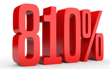 Eight hundred and ten percent. 810 %. 3d illustration.