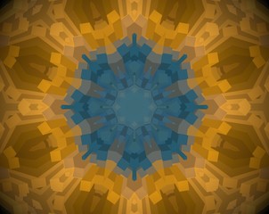 Abstract extruded mandala 3D illustration