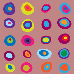 Seamless abstract pattern with different colored circles