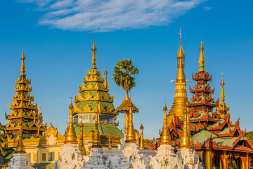 archictecture details of the Shwedagon Pagoda at Yangon in Myanmar