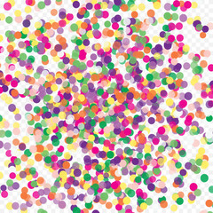 Colorful flying scattered elements of decoration of the celebration. Abstract background with falling confetti