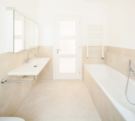 Fototapeta na wymiar White marble bathroom