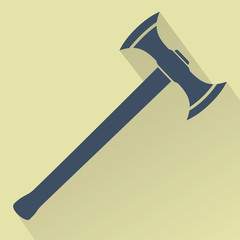 Silhouette of Medieval Battle Axe. Flat design vector illustration