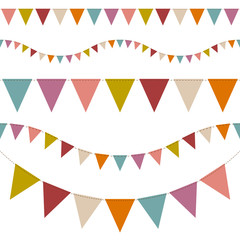 Set Of 5 Seamless Buntings Retro Colour © Jan Engel