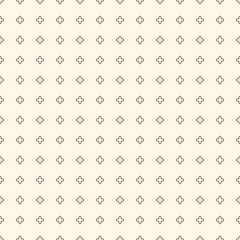 Minimalist abstract background. Simple modern print with crosses. Outline seamless pattern with geometric figures.