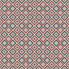 Seamless pattern in vivid colors. Repeated squares and rhombuses bright ornamental abstract background.