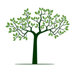 Green Tree. Vector Illustration.