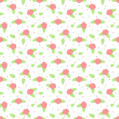 Light colored red roses seamless pattern