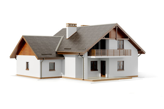 3d House Plan On White Background