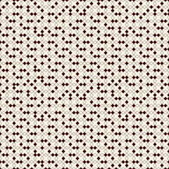 Outline seamless pattern with crosses motif. Abstract repeated bright squares and rhombuses background.