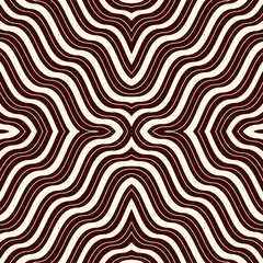 Outline op art background. Psychedelic optical illusion effect wallpaper. Seamless pattern with geometric ornament.
