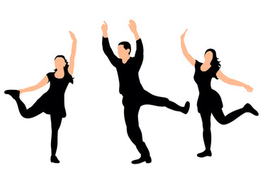 silhouette of dancing people