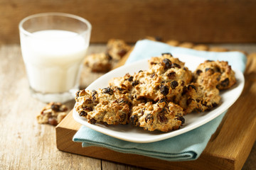 Oatmeal cookies with nuts and raisins