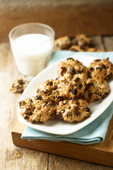 Oatmeal cookies with nuts and raisins