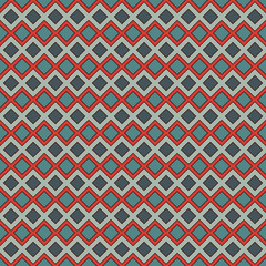 Seamless pattern in blue colors. Repeated diamond ornamental abstract background. Modern style surface texture.