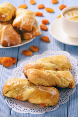 Homemade sweet bread rolls stuffed with cheese.