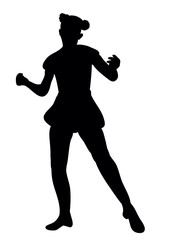  silhouette of a girl dancing at a party