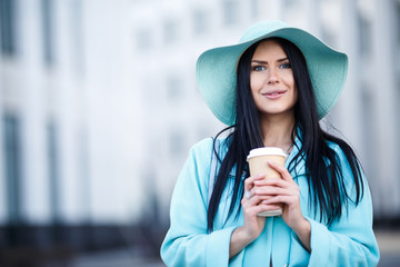 Beautiful woman on blurred background