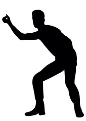 Silhouette of guy dancer dancing vector illustration
