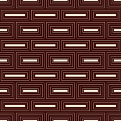 Repeated rectangular blocks abstract background. Bricks motif. Outline seamless pattern with simple geometric ornament.